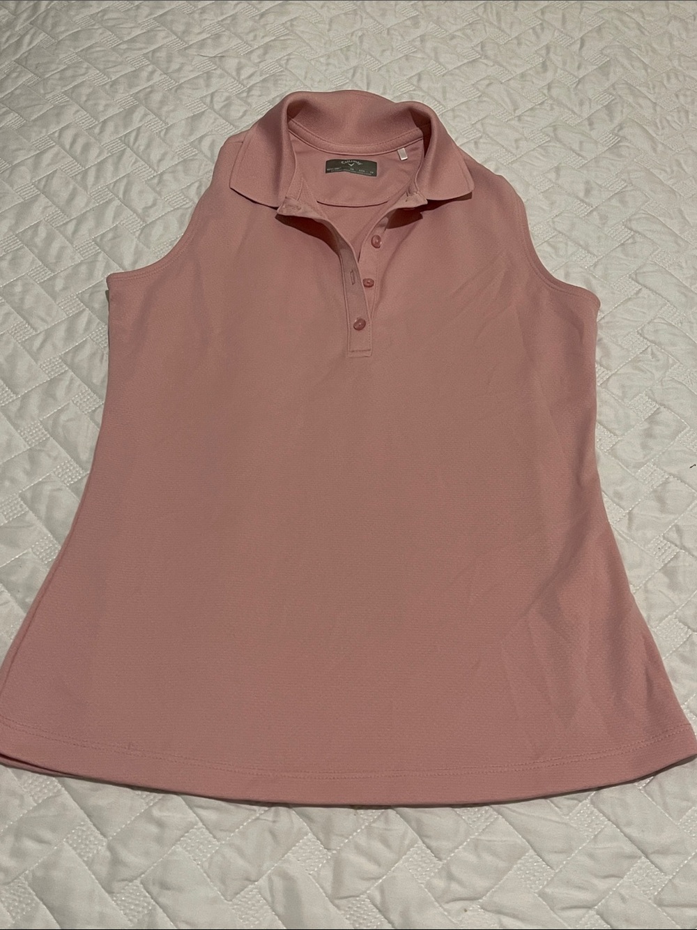 Callaway Sleeveless Polo Tank in Dusty Rose
